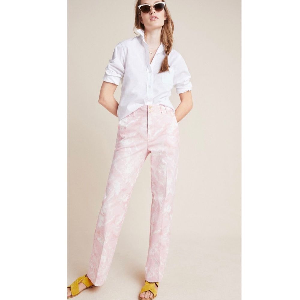 Anthropologie Pink Tie Dye Jamie Trousers 4